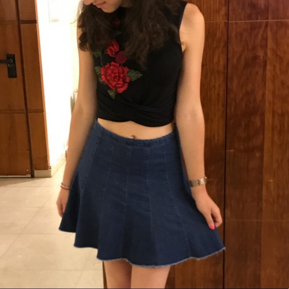 Denim Skirt Fit and Flare Size S